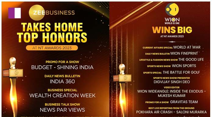 Zee Business and WION triumph at NT Awards 2023, setting a new standard for excellence zee-business-and-wion-triumph-at-nt-awards