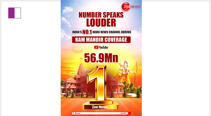 Zee News tops YouTube charts in the latest rankings during Ram Mandir coverage zee-news-tops-youtube-charts
