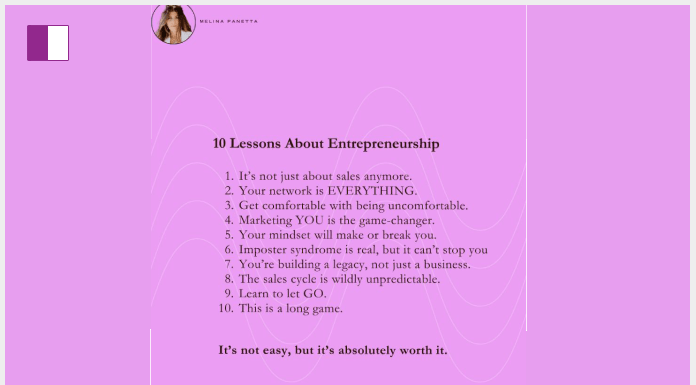 Melina Panetta: 10 Crucial Lessons from Leaving Corporate Sales for Entrepreneurship